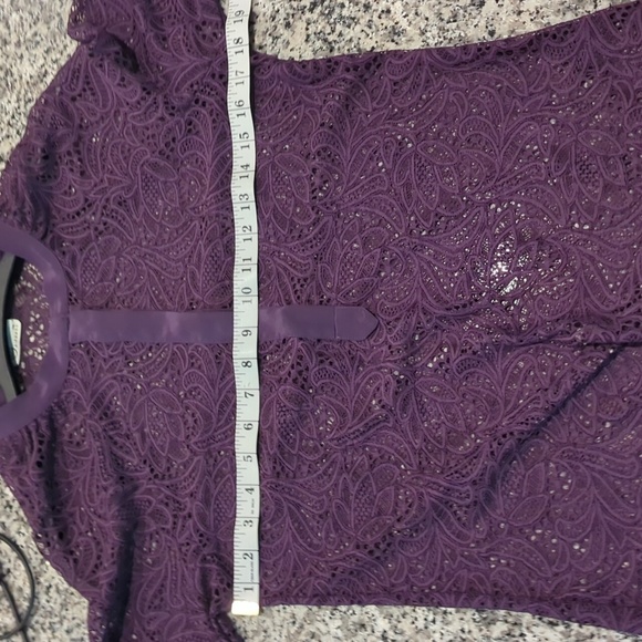 AG deep purple silk, lace size XS blouse. Like new . EUC - Picture 6 of 8